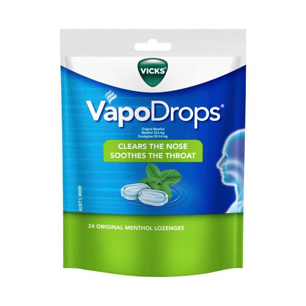 VICKS VAPODROPS LOZENGES:ORIGINAL:.:24 PACK