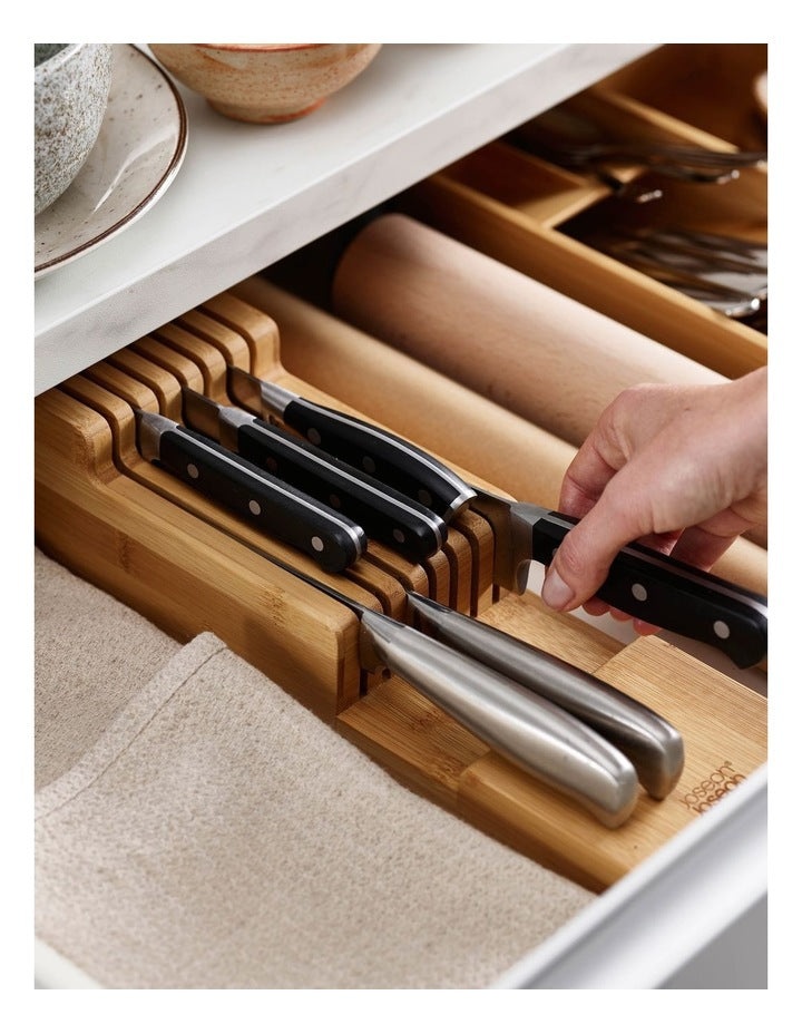 2 Tier Drawer Store Knife Organiser in Bamboo