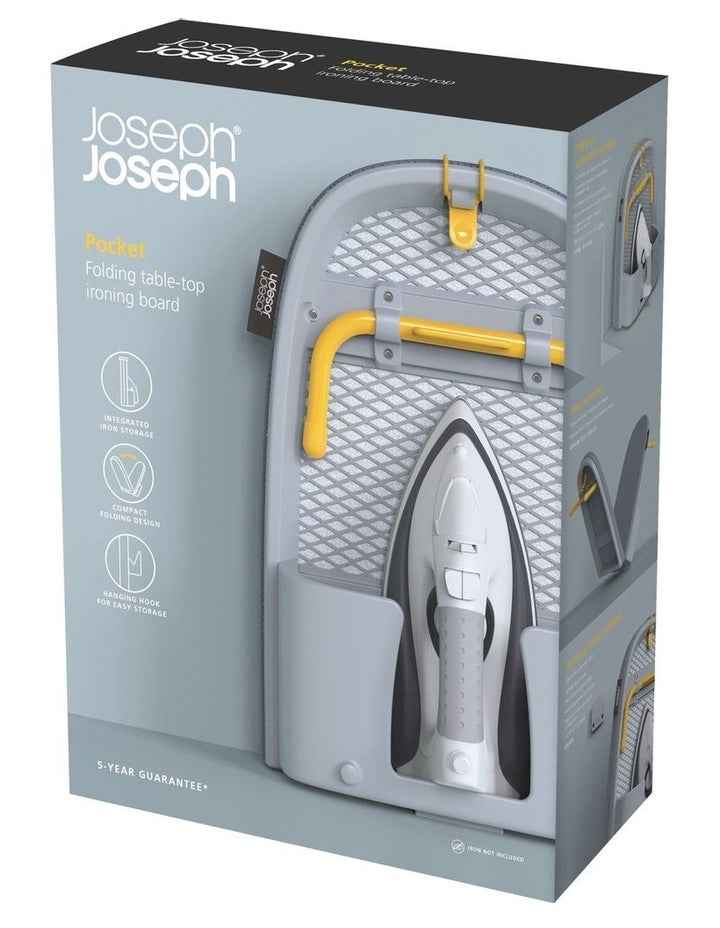 Pocket Folding Table-Top Ironing Board 50009 in Grey/Yellow