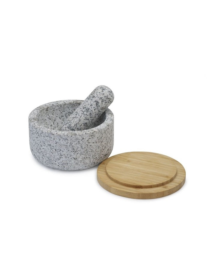 Dash Pestle & Mortar with Bamboo Lid in Granite