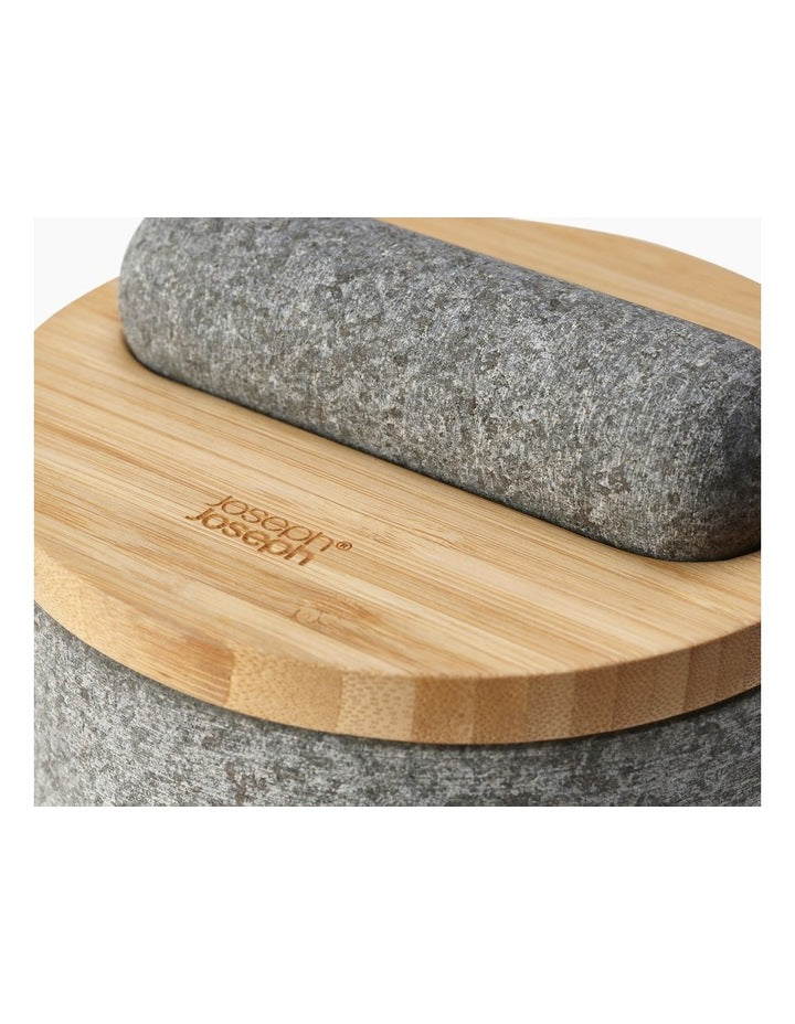 Dash Pestle & Mortar with Bamboo Lid in Granite