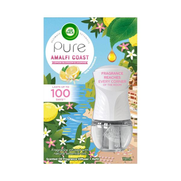 AIR WICK PURE SCENTED OIL DIFFUSER + REFILL LEMON BLOSSOM AND JASMINE 19ML