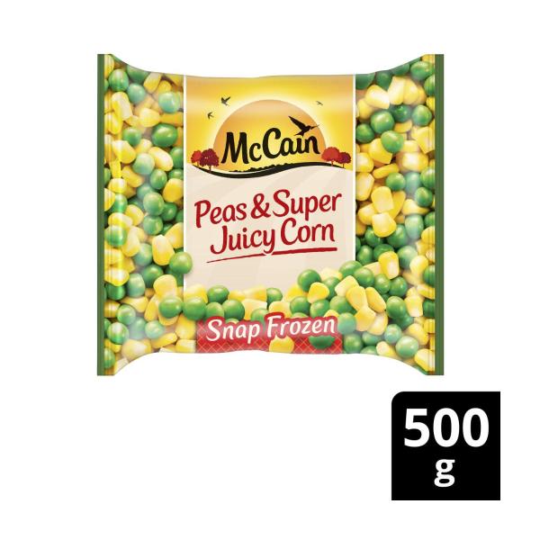 MCCAIN PEAS & SUPER JUICY CORN KERNELS 500G