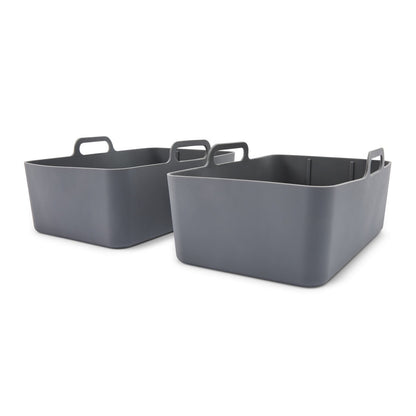 2 Pack Silicone Rectangle Air Fryer Trays - Grey