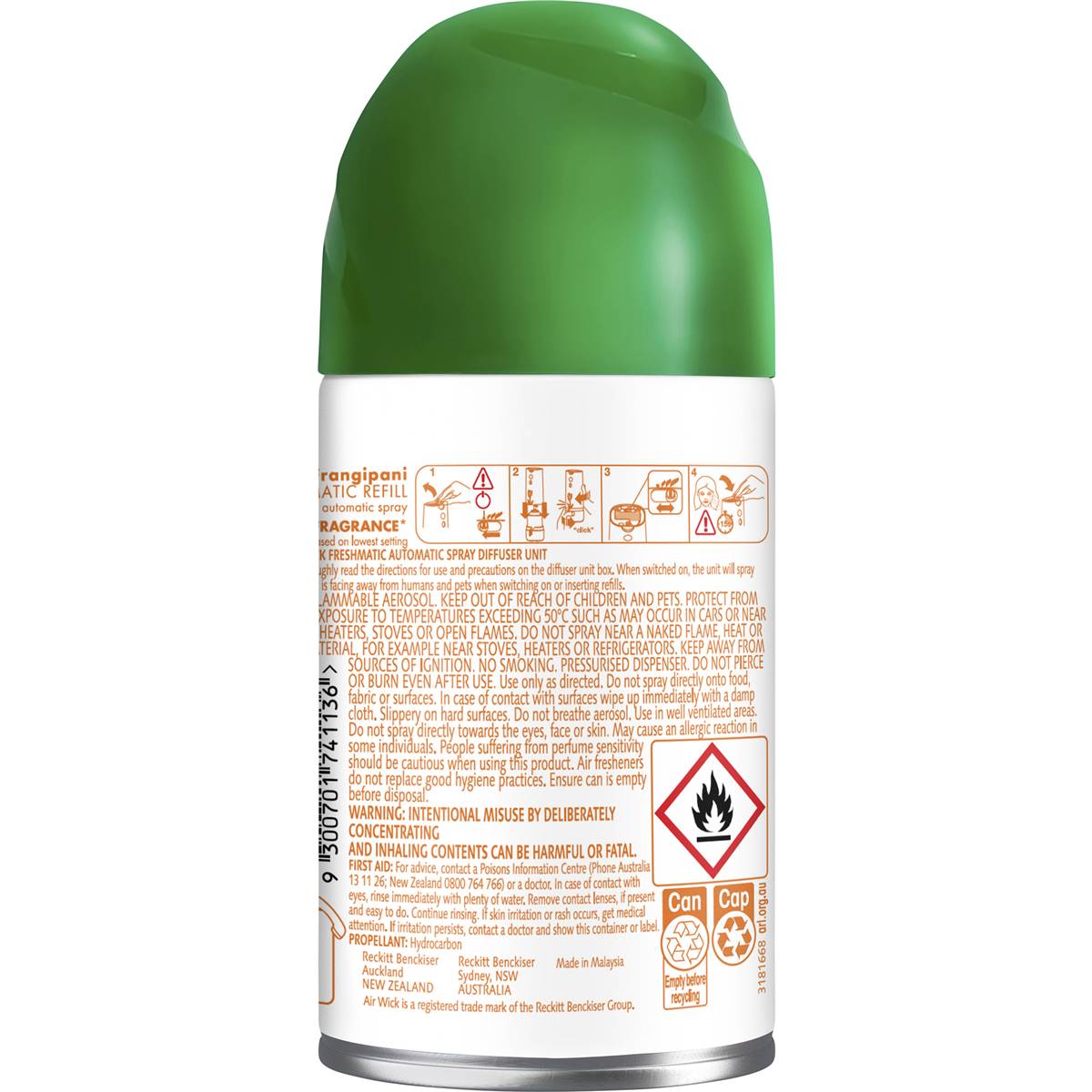 Air Wick Essential Oils Freshmatic Air Freshener Frangipani Refill 174g