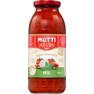 Mutti Sugo Semplice Pasta Sauce Basil 400g