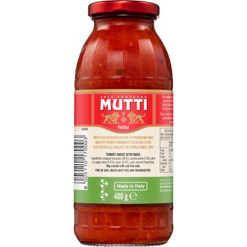 Mutti Sugo Semplice Pasta Sauce Basil 400g