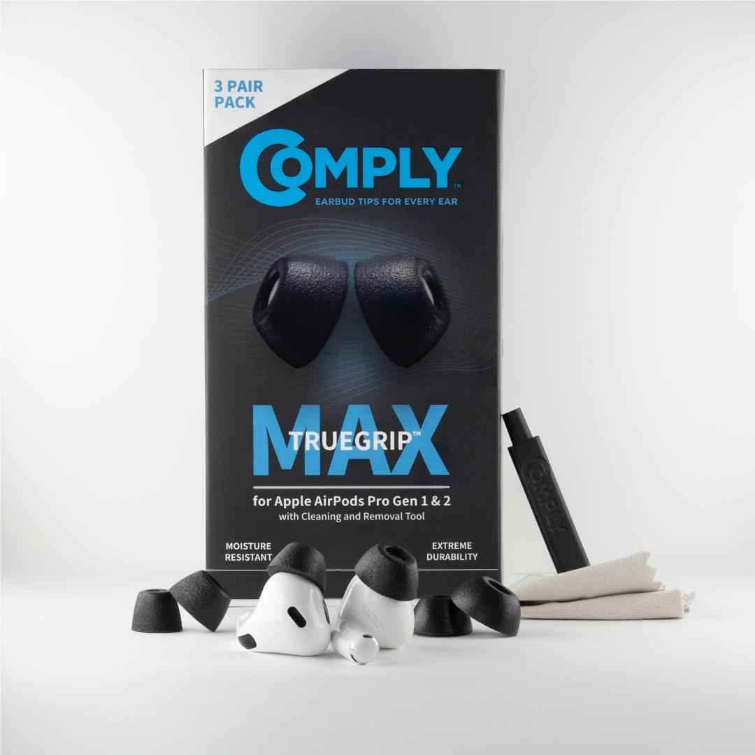 Comply TRUEGXP MAX Ear Tips for Apple AirPods Pro 1/2 (Black) [Assorted]