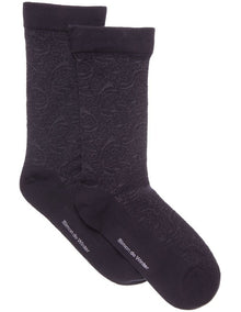 Cotton Circulation Crew Socks 2 Pack in Black