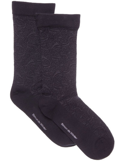 Cotton Circulation Crew Socks 2 Pack in Black
