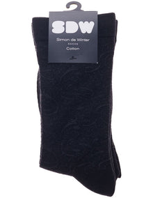 Cotton Circulation Crew Socks 2 Pack in Black