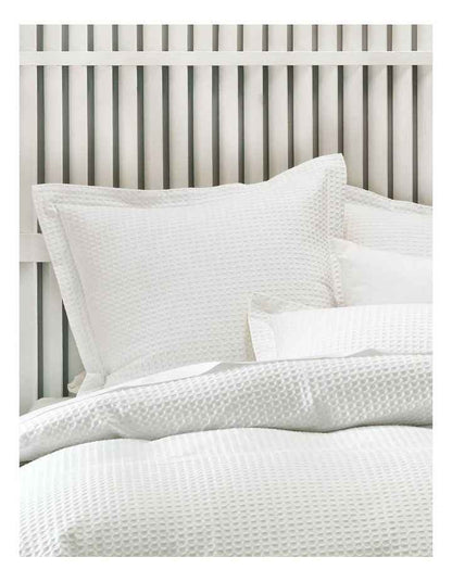 Deluxe Waffle Quilt Cover Set in White