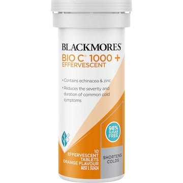 Blackmores Bio C 1000mg Echinacea + Zinc Effervescent Tablets 10 pack