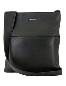 Front Zip Pocket Sling Bag Large in Black