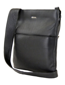 Front Zip Pocket Sling Bag Large in Black