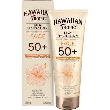 Hawaiian Tropic SPF 50+ Silk Hydration Face Sunscreen Lotion 100mL