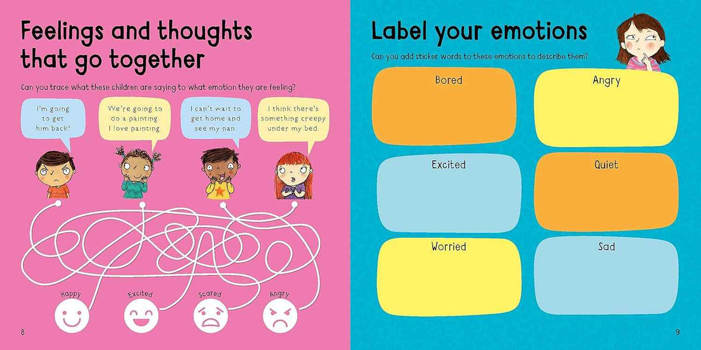 How Are You Feeling Today Sticker Activity Book with 50 Stickers (Paperback) Interactive Kids Book Emotions Art and craft for kids 3yrs+