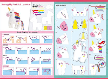 Avenir Unicorn My First Sewing Doll Kit Art and craft for kids Unicorn Toys 6yrs+