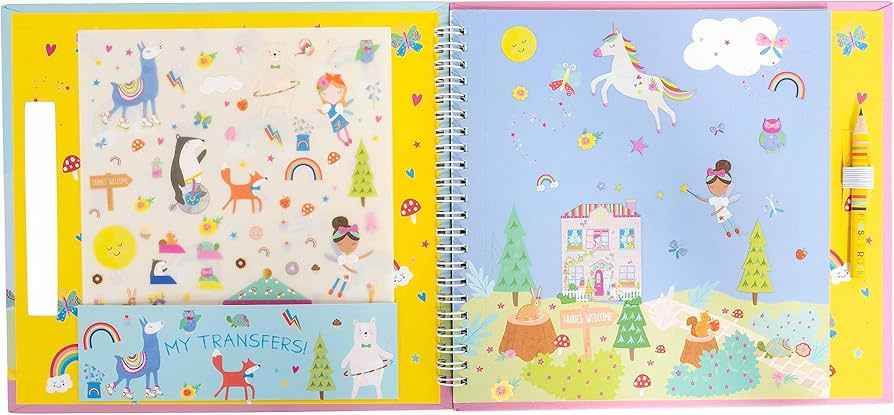 Floss & Rock Transfer Fun Rainbow Fairy Activity Book Art and Craft for Kids Fairy Unicorn and Castle Theme 3yrs+