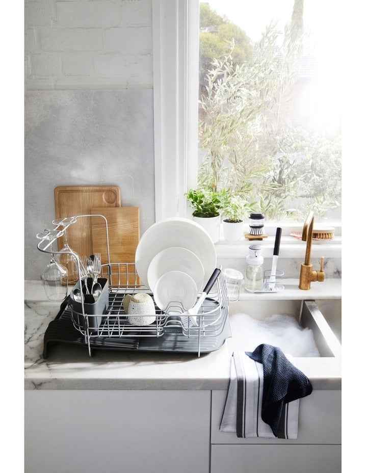 Pot and Pan Brush in White/Black