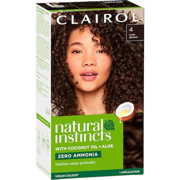 Clairol Natural Instincts Hair Colour 4 Dark Brown Semi Permanent each