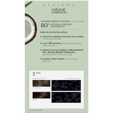 Clairol Natural Instincts 2 Midnight Black Semi Permanent each