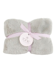 Deluxe Vegan Fur Heat Pillow Smokey Grey