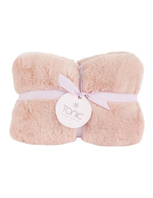 Deluxe Vegan Fur Heat Pillow in Dusty Rose