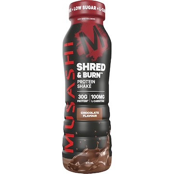Musashi Shred & Burn Protein Shake Chocolate Milkshake 375mL