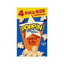 POPPIN MICROWAVE POPCORN TRIPLE BUTTER 400G