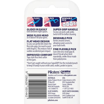 Piksters SupaGrip Dental Floss Picks 20 pack