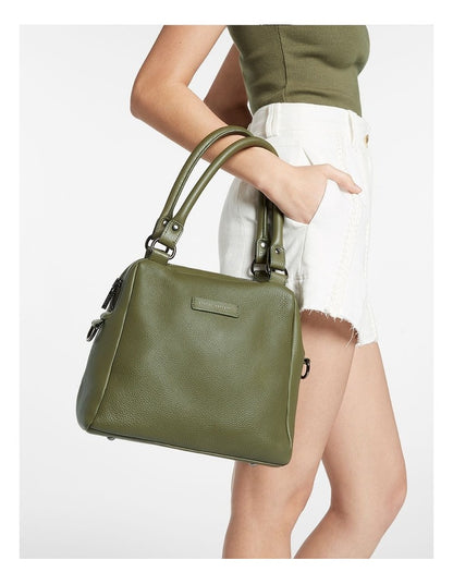 Last Mountains Double Handle Satchel Bag in Khaki