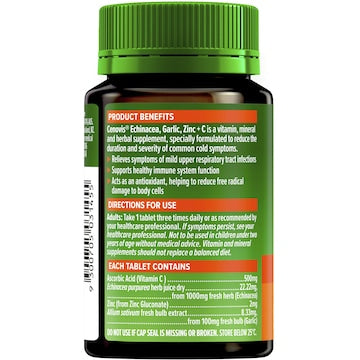Cenovis Echinacea Garlic Zinc & Vitamin C For Immune Support 60 pack