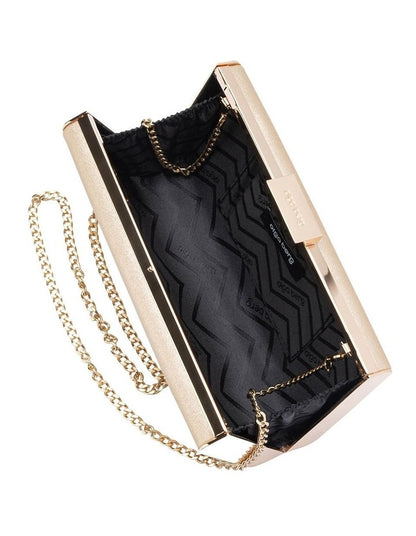 Precious Metallic Clutch in Champagne