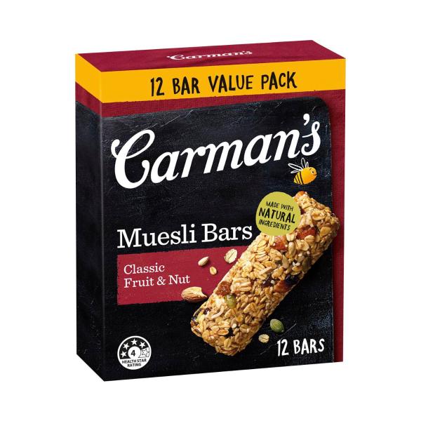 CARMANS MUESLI BARS 12 PK:CLASSIC:.:540 GRAM