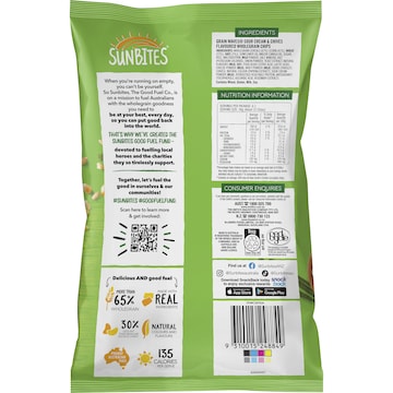 Sunbites Grain Waves Wholegrain Chips Sour Cream & Chives 170g