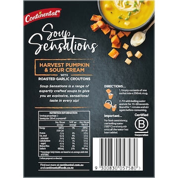 Continental Soup Sensations Harvest Pumpkin & Sour Cream 70g