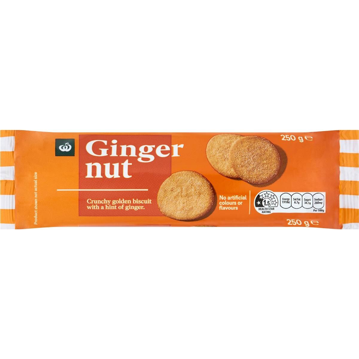Woolworths Gingernut Biscuits 250g