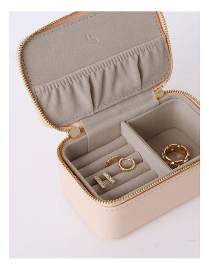 Small Zip Around Jewellery Box in Blush