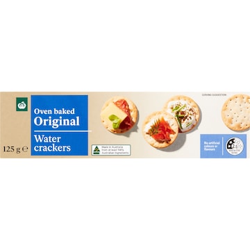 Woolworths Plain Water Crackers 125g