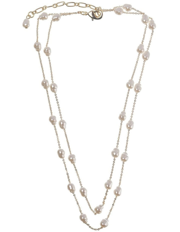 Chain Necklace in Pearl Gold