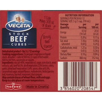 Vegeta Beef Stock Cubes 60g
