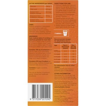 Hydralyte Orange Effervescent Tablets 40 pack