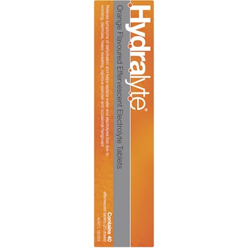 Hydralyte Orange Effervescent Tablets 40 pack