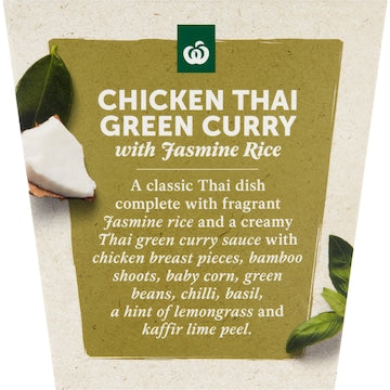 Woolworths Thai Green Chicken Curry With Jasmine Rice 350g