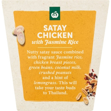 Woolworths Chicken Satay With Jasmine Rice 350g