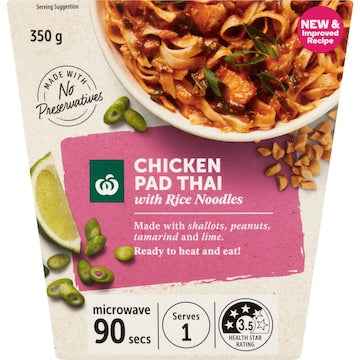 Woolworths Chicken Pad Thai With Rice Noodles 350g