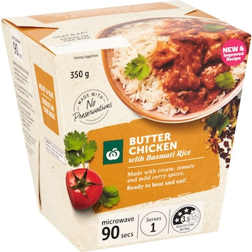 Woolworths Butter Chicken With Basmati Rice 350g