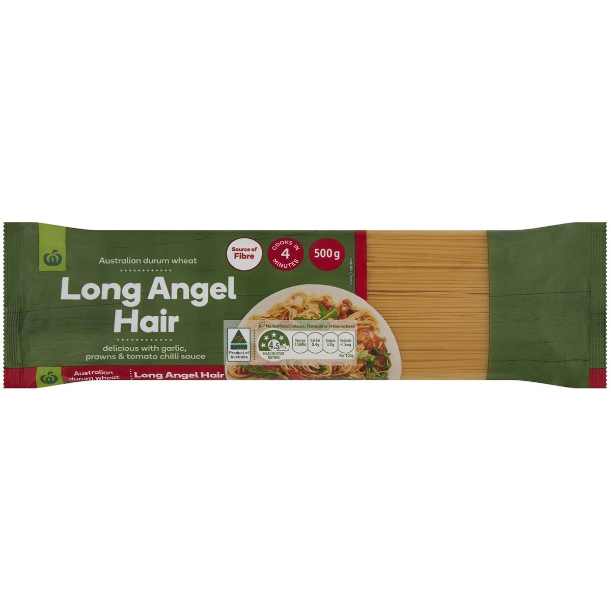 Woolworths Long Angel Hair Pasta 500g