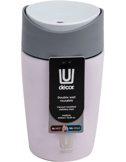Insulated Double Wall Travel Cup 400ml in Stainless Steel